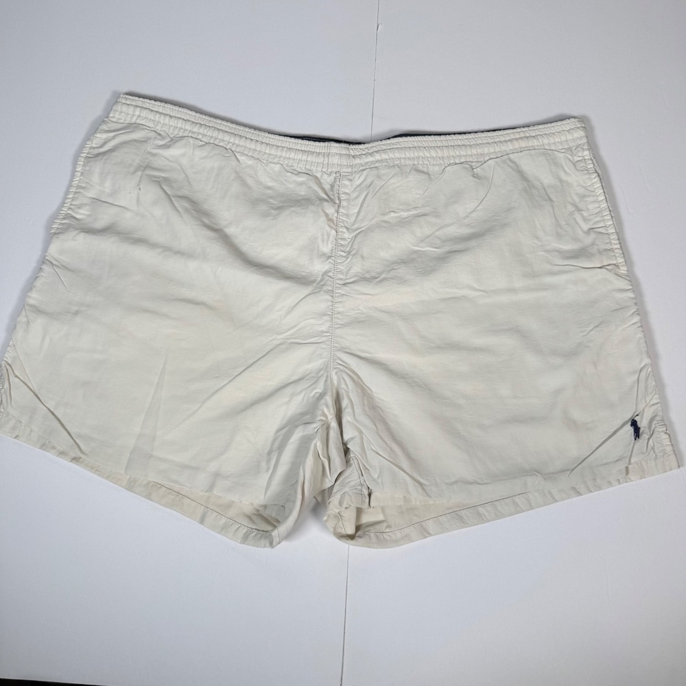 Polo Ralph Lauren Swim Trunks‎ Mens XXL Cream Off-White Pony Logo Shorts